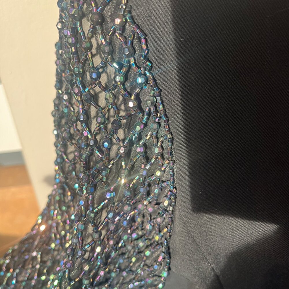 NWOT, Vintage Lulu Bravo Blazer, Iridescent Beaded Sleeves, Sz 12, So Unique! - Picture 13 of 14